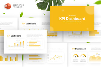 Bright Yellow KPI Dashboard - PowerPoint Template